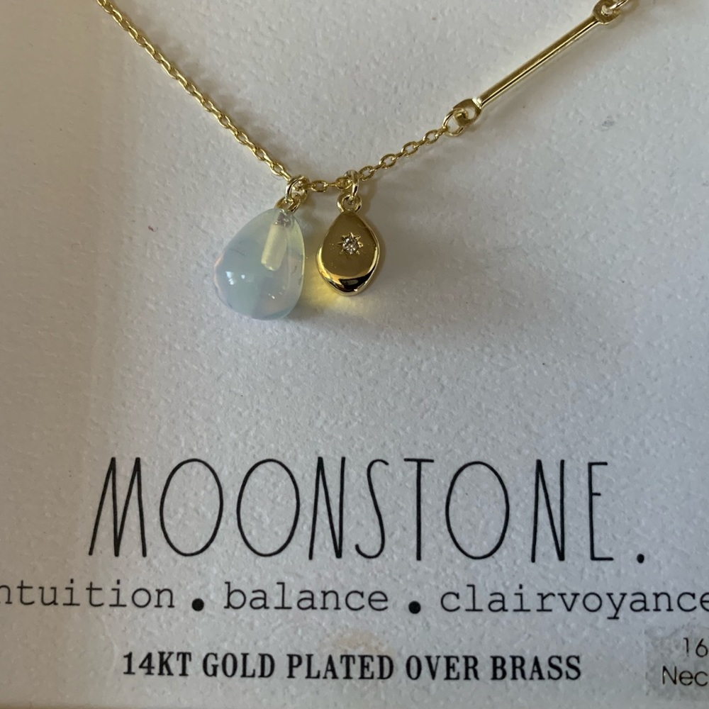 RAE DUNN Gold Moonstone Necklace - Picture 2 of 4